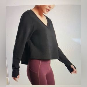 Athleta Retreat V-Neck Cropped Sweatshirt